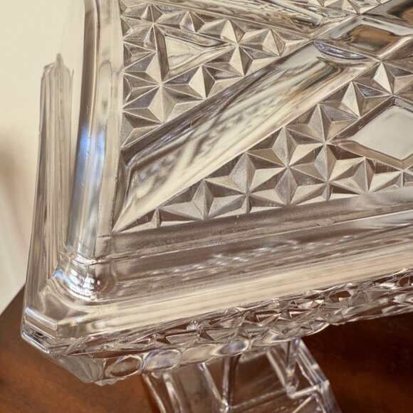 Antique EAPG Adams & Co. ASHMAN Crossroads Pattern No. 84 Covered Compote c1880s - Picture 2 of 14